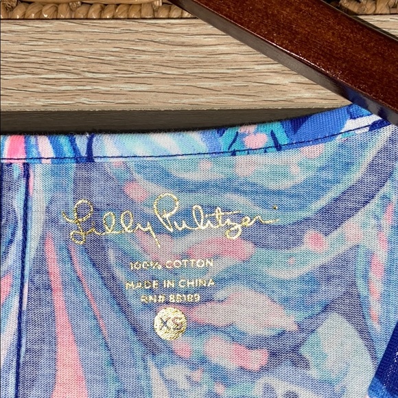 Lilly Pulitzer Beacon Jersey Knit Fish Striped Shift T-shirt Dress, XS - Picture 5 of 8